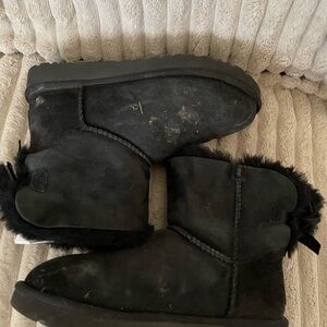 UGG Black Winter & Rain Boots with Sheepskin Lining